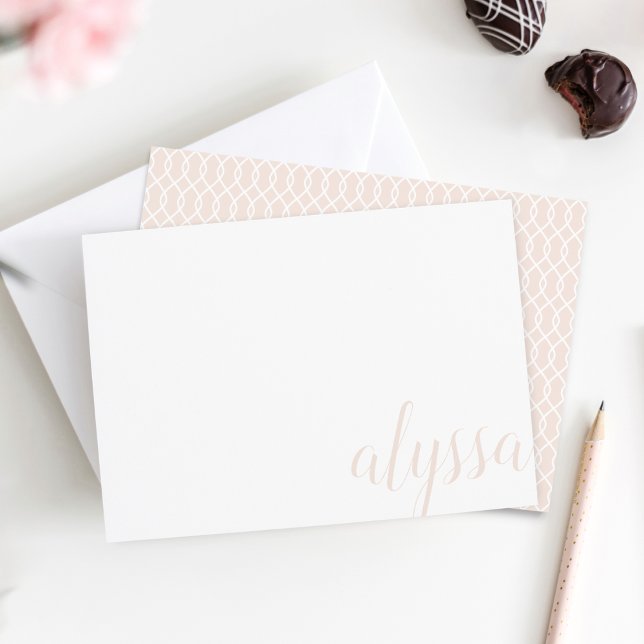 Simple Elegant Calligraphy Personalized Flat Card (Creator Uploaded)