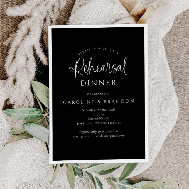 Simple Elegant Calligraphy Script Rehearsal Dinner Invitation (Creator Uploaded)