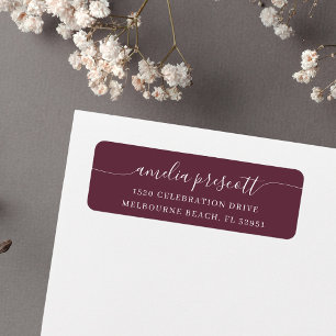 Simple Elegant Calligraphy Script Return Address