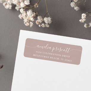 Simple Elegant Calligraphy Script Return Address