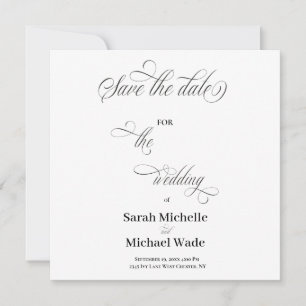 Simple Elegant Calligraphy Script Save the date