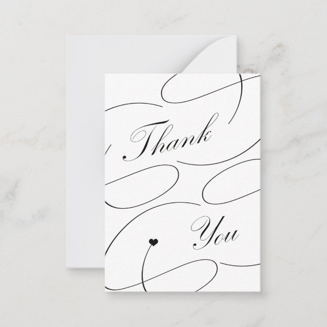 Simple elegant calligraphy script thank you card (Front)