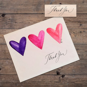 Simple Elegant Calligraphy Thank You Rubber Stamp