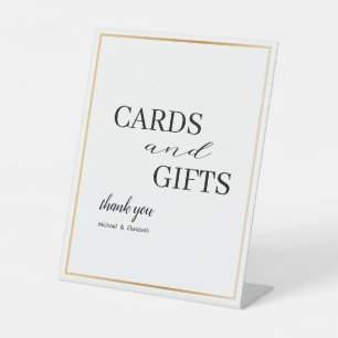 Simple elegant Calligraphy Wedding Cards & Gifts Pedestal Sign