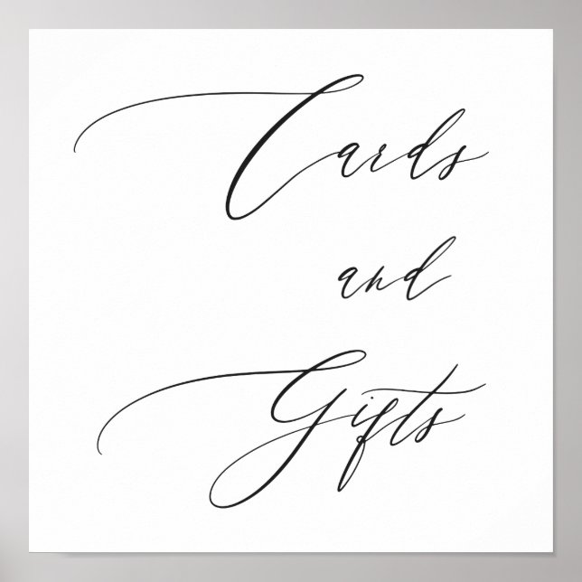 Simple Elegant Calligraphy Wedding Cards & Gifts Poster (Front)