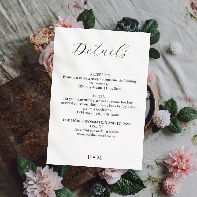 Simple elegant calligraphy wedding enclosure card  (Creator Uploaded)