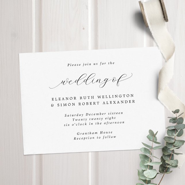Simple Elegant Calligraphy Wedding Invitation (Creator Uploaded)