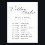 Simple Elegant Calligraphy Wedding Timeline Sign<br><div class="desc">Black and white elegant calligraphy wedding day timeline sign. For more advanced customization of this design,  please click the "Customize further" link. Matching items are also available.</div>