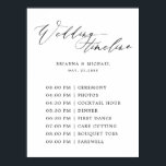 Simple Elegant Calligraphy Wedding Timeline Sign<br><div class="desc">Black and white elegant calligraphy wedding day timeline sign. For more advanced customization of this design,  please click the "Customize further" link. Matching items are also available.</div>