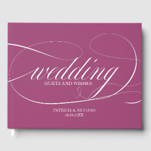 Simple Elegant Cassis Wedding Guest Book