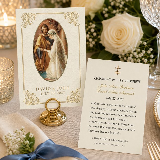 Simple Elegant Catholic Wedding Holy Card (Creator Uploaded)