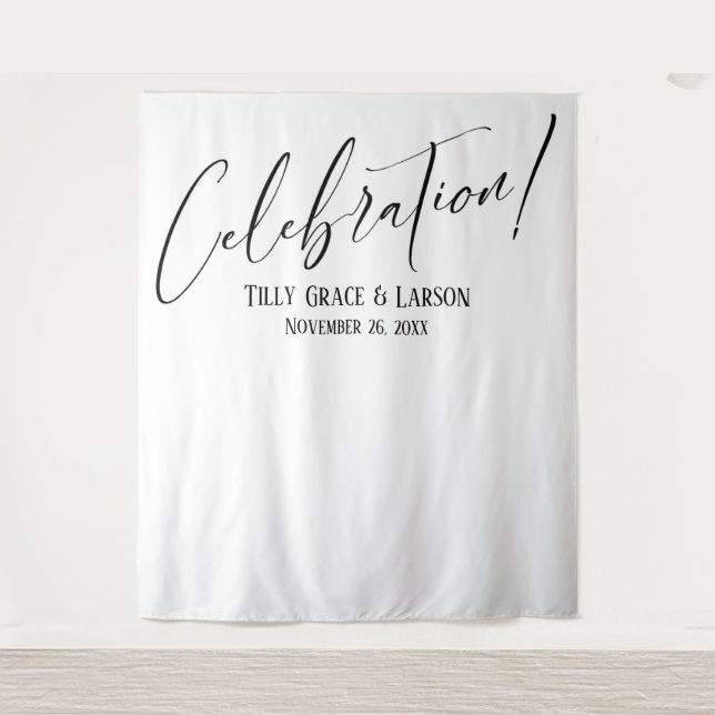 Simple Elegant Celebration! Photo Backdrop Tapestry (Front)