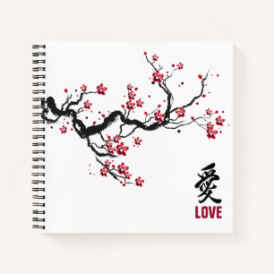 Simple & Elegant Cherry Blossom Love Guestbook Notebook