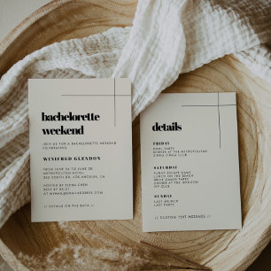 Simple Elegant Chic Bachelorette Weekend Cream Invitation