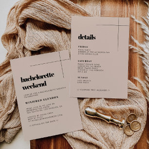 Simple elegant chic bachelorette weekend invitation