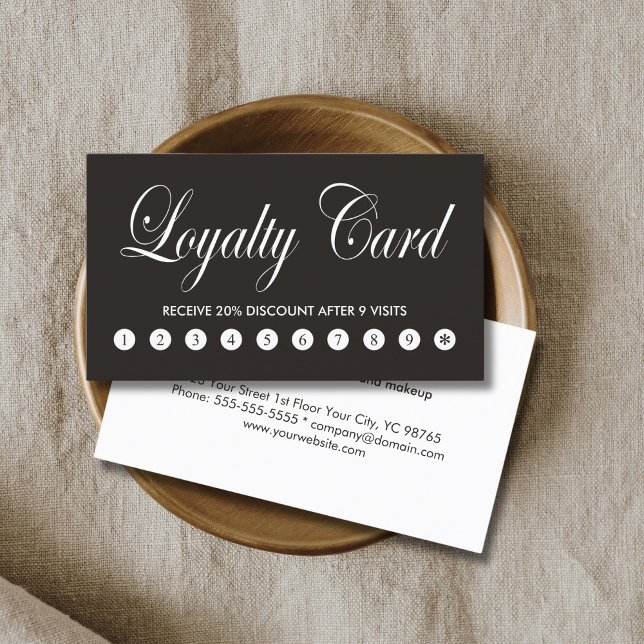 Simple Elegant Chic Black White Loyalty Card (Creator Uploaded)