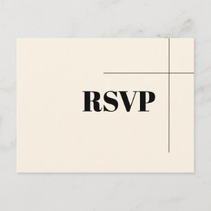 Simple elegant chic Cream RSVP Postcard