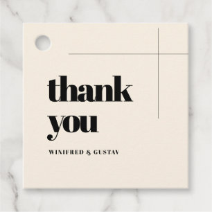 Simple elegant & chic Cream Thank you Favour Tags