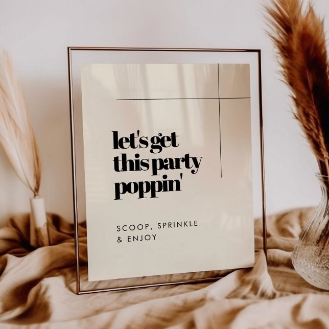 Simple elegant & chic Let's get this party poppin Poster (Creator Uploaded)