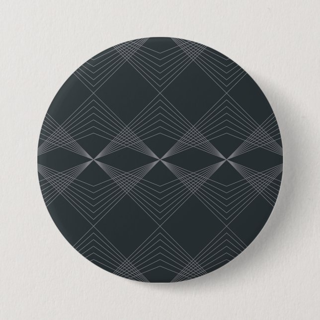 Simple, elegant, chic, luxurious line graphic art 3 inch round button (Front)