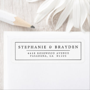 Simple Elegant Chic Mariage frontalier Adresse de 