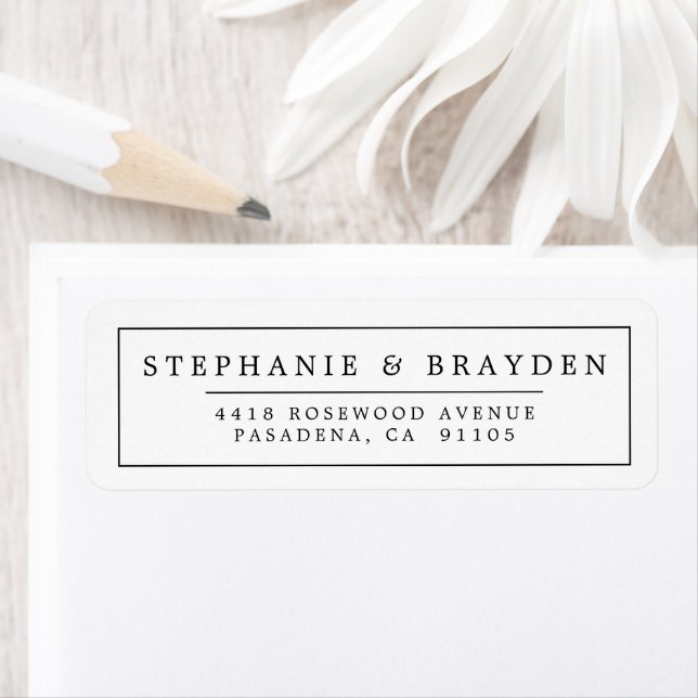 Simple Elegant Chic Mariage frontalier Adresse de  (En situation)