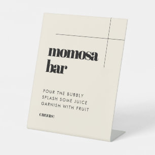 Simple elegant & chic Momosa bar Pedestal Sign