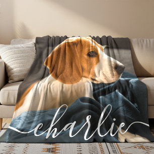 Simple Elegant Chic Pet Photo Fleece Blanket