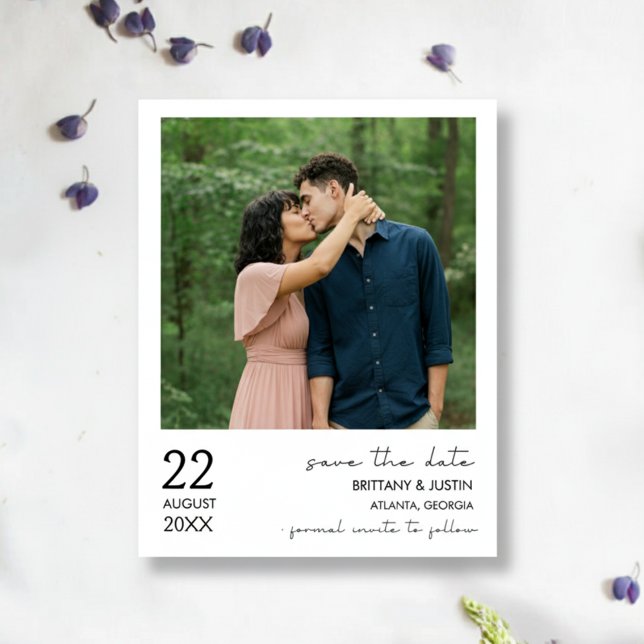 Simple Elegant Chic Photo Wedding Save the Date (Simple Elegant Chic Photo Wedding Save the Date)