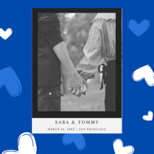 Simple Elegant Chic Text and Photo   Wedding  Save The Date