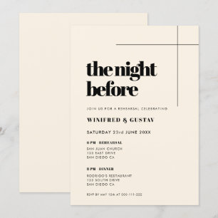 Simple elegant & chic The Night Before Rehearsal Invitation