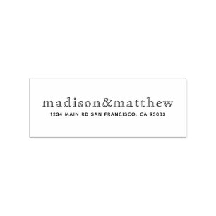 Simple Elegant Chic Typography Return Address Rubber Stamp