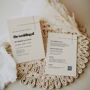 Simple elegant & chic wedding All in One Invitation