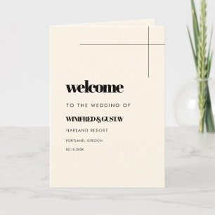 Simple elegant & chic wedding folded Program