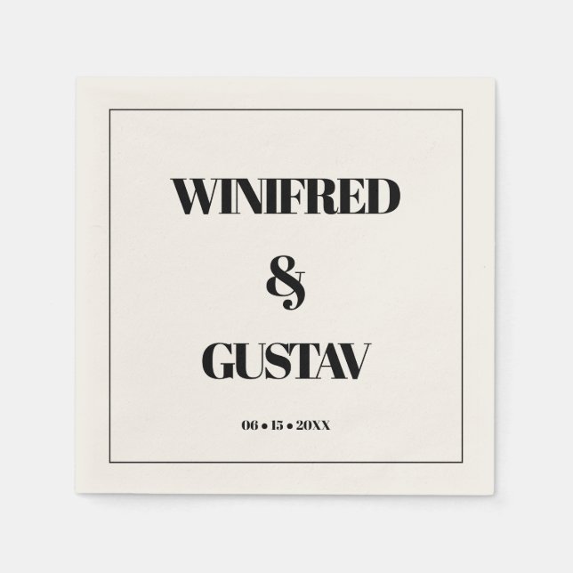 Simple elegant & chic wedding napkin (Front)