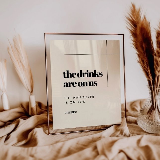Simple elegant & chic wedding Open bar sign (Creator Uploaded)