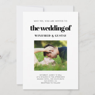 Simple elegant & chic wedding photo invitation