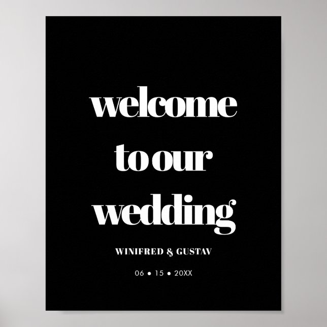 Simple elegant & chic wedding poster (Front)