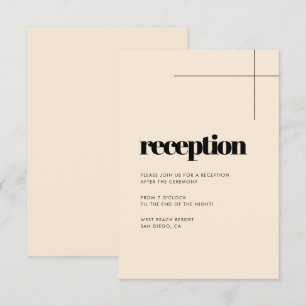 Simple elegant & chic wedding reception invitation