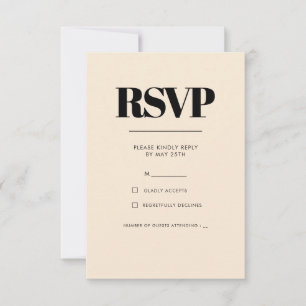 Simple elegant & chic wedding RSVP card