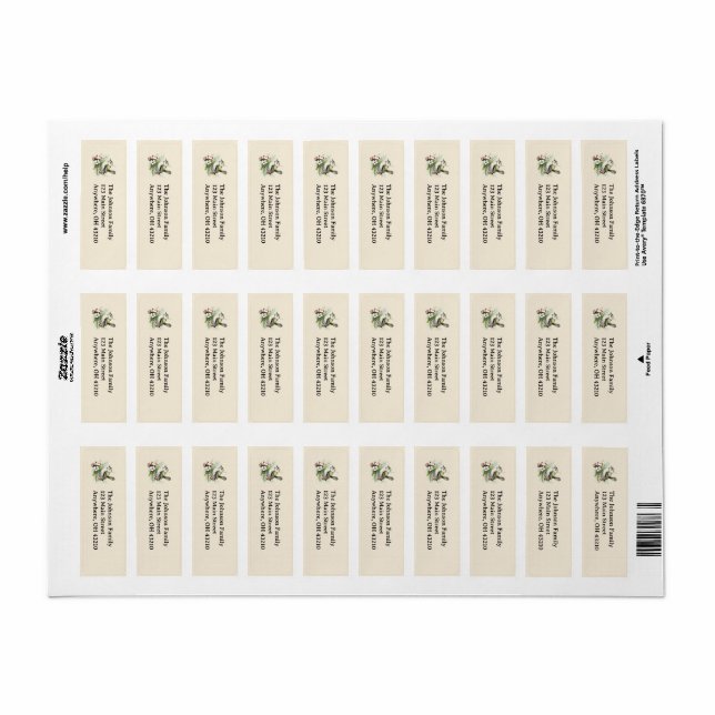 Simple Elegant Christmas Floral Bird (Full Sheet)