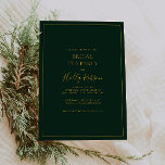 Simple Elegant Christmas | Green Bridal Tea Party Invitation<br><div class="desc">This simple elegant Christmas | green bridal tea party invitation is perfect for your minimalist modern winter wedding. The classic gold luxury calligraphy, along with the traditional green background, all bordered with a minimal frame, is sure to complete the colourful holiday vibe you're looking for. You can personalize with your...</div>