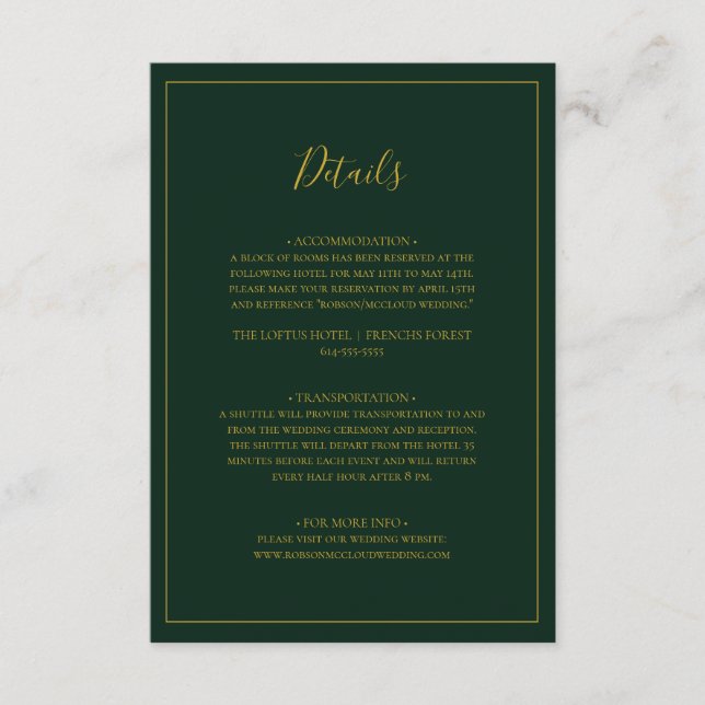 Simple Elegant Christmas | Green Details  Enclosure Card (Front)