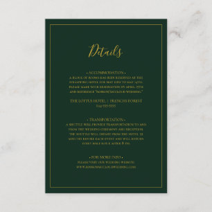 Simple Elegant Christmas Green Details Enclosure Card