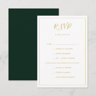 Simple Elegant Christmas   Green Menu Choice RSVP