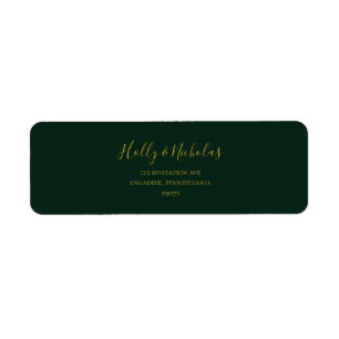 Simple Elegant Christmas Green Return Address