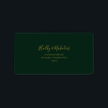Simple Elegant Christmas | Green RSVP Address Label<br><div class="desc">This simple elegant Christmas | green RSVP address label is perfect for your minimalist modern winter wedding. The classic gold luxury calligraphy, along with the traditional green background, is sure to complete the holiday vibe you're looking for. You can personalize with your own photos or graphics or keep it as...</div>