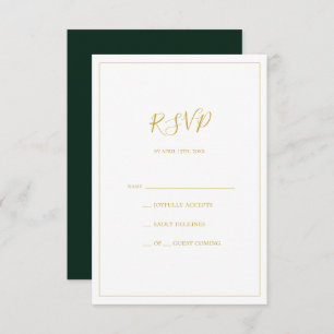 Simple Elegant Christmas   Green RSVP Card
