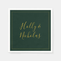 Simple Elegant Christmas | Green Wedding Napkins