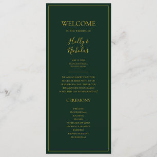 Simple Elegant Christmas   Green Wedding Program